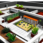 **Prompt:** A dynamic scene showcasing a landscape architect immersed in their craft. One half of the image depicts the theoretical phase: a designer at a workstation, with detailed digital plans and sketches of a vibrant, sustainable garden. The other half transitions seamlessly to the practical reality: the same designer on a bustling construction site, amidst newly planted native species, overseeing the implementation of a resilient, water-wise landscape. The lighting should be natural, highlighting the textures of soil, plants, and the blend of human expertise with the raw beauty of nature. The overall mood is one of focused creation and tangible transformation.