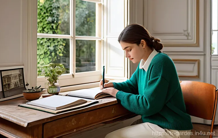 원예디자이너 자격증 시험 일정 - **Prompt 1: The Aspiring Horticultural Designer's Study**
"A cozy, sunlit study room in a charmi...